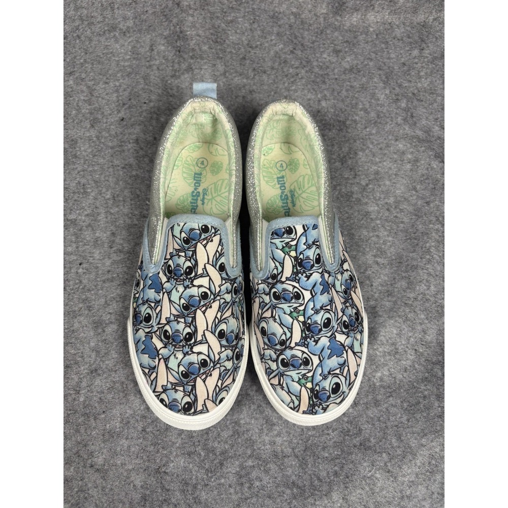Ground Up Disney Lilo & Stitch Kids Blue Glitter Slip On Sneakers GGST24GU005 4